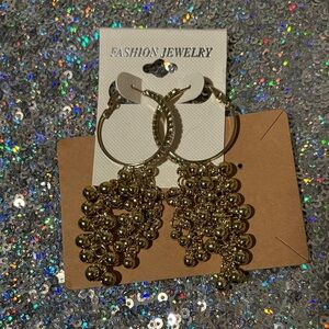 BaubleBar Gold Cluster Hoop Earrings